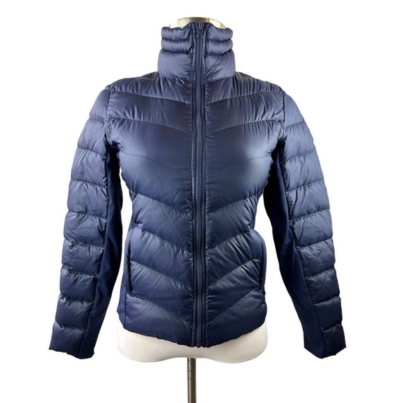 ALO YOGA Down Jacket Puffer Full Zip Navy Blue Women's Size Medium - Picture 3 of 9